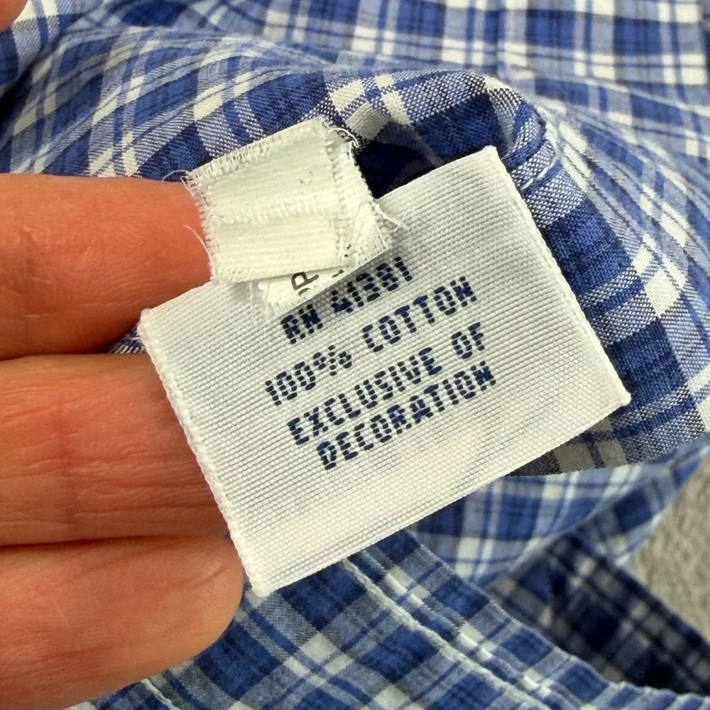 Polo‎ Ralph Lauren Oxford Shirt Men Small Blue Plaid Pony Preppy LS $128